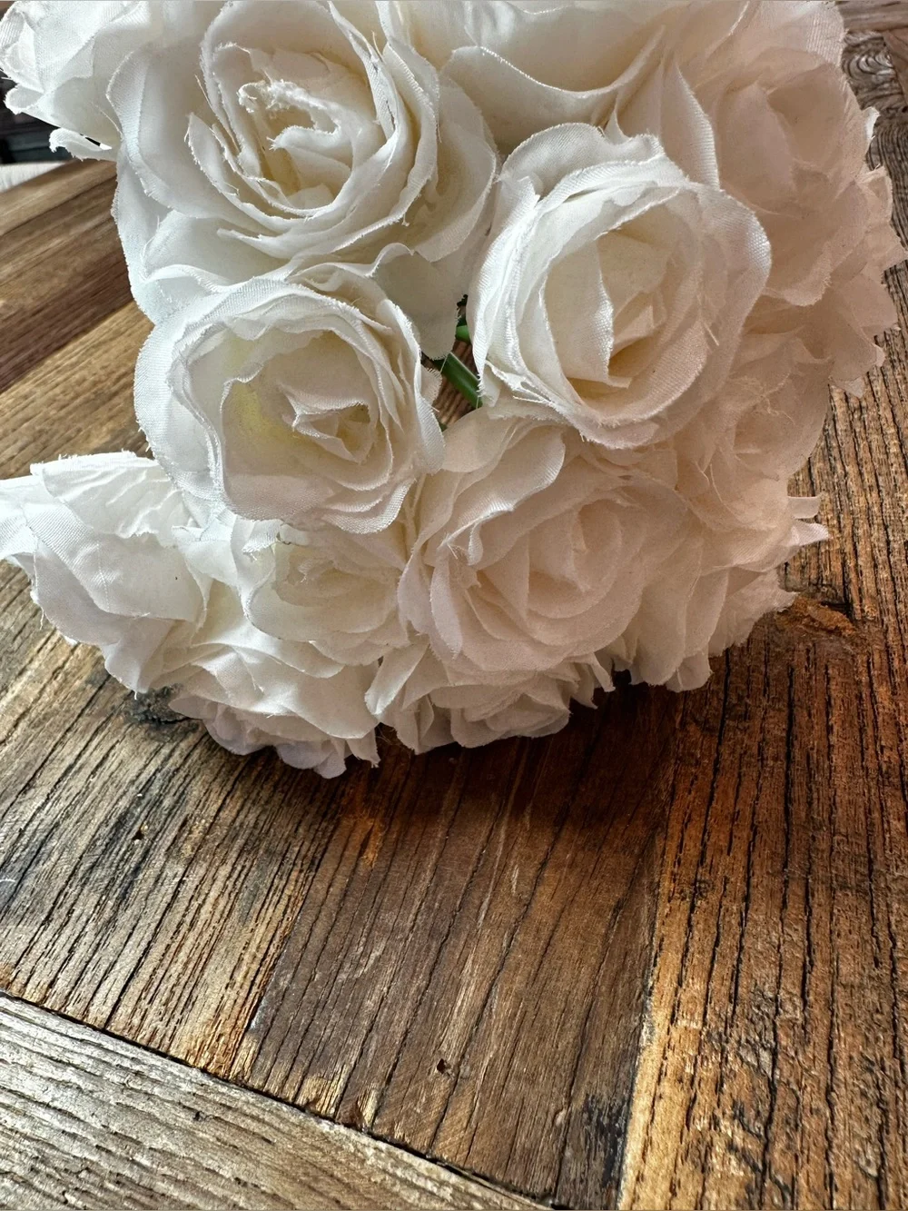 White Artificial Rose Bouquet - Home Accents